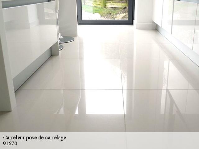 Carreleur pose de carrelage  91670